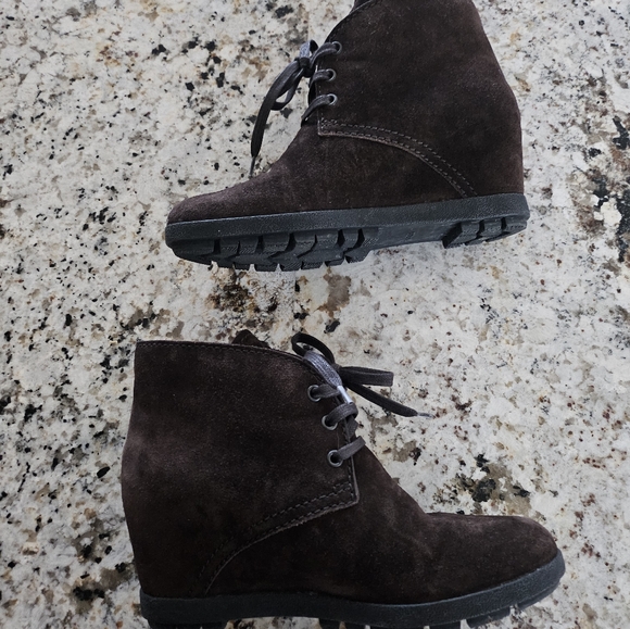 Prada Brown Suede Lace-up Booties - Picture 5 of 8